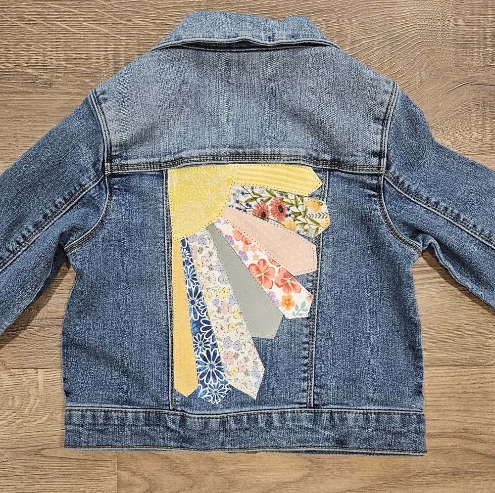 Jumping Beans Blue Jean Jacket with Colorful Patchwork